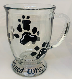 15 oz Glass Mug-Paw Prints