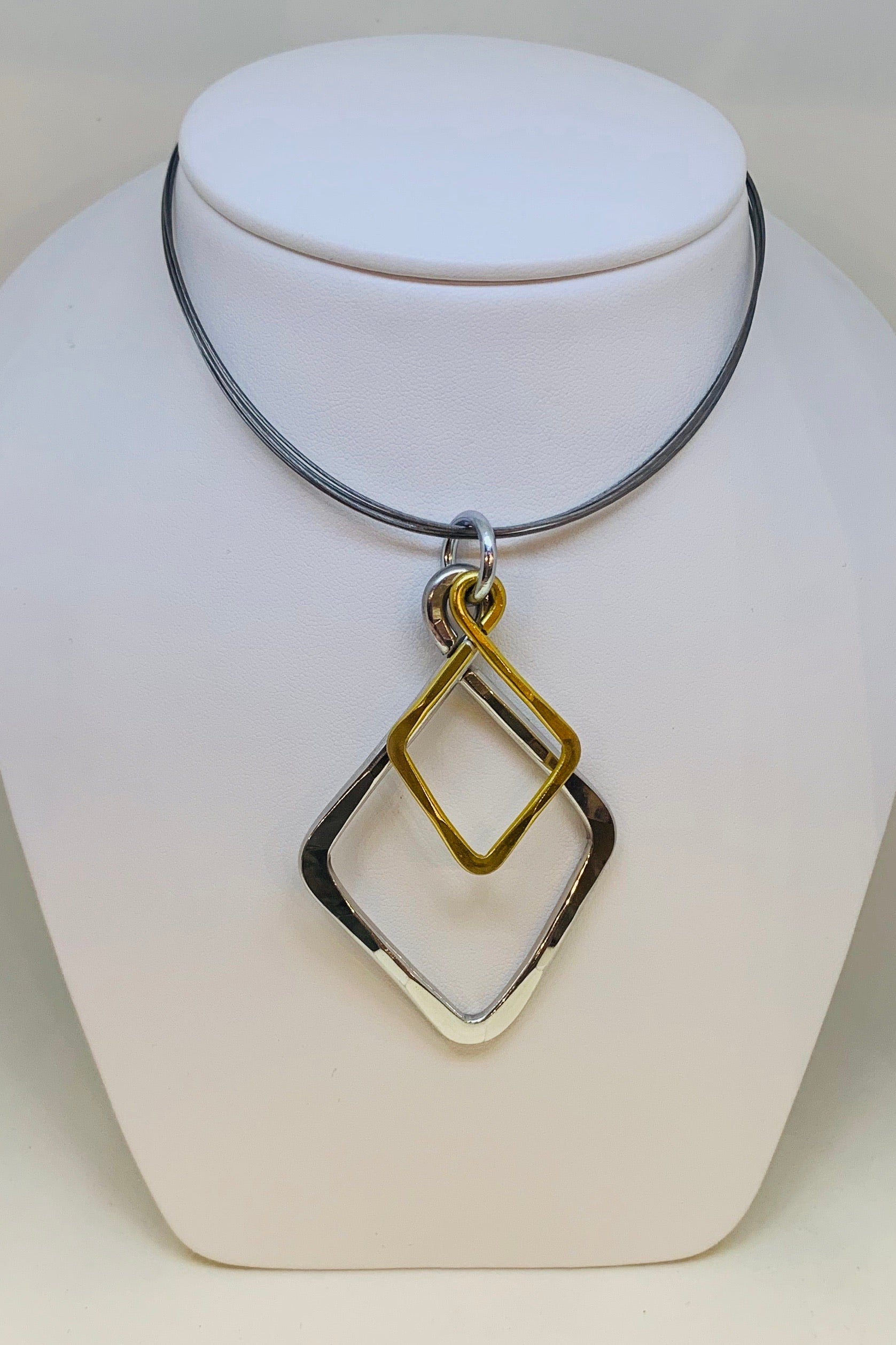 Two-Tone Double Diamond Necklace