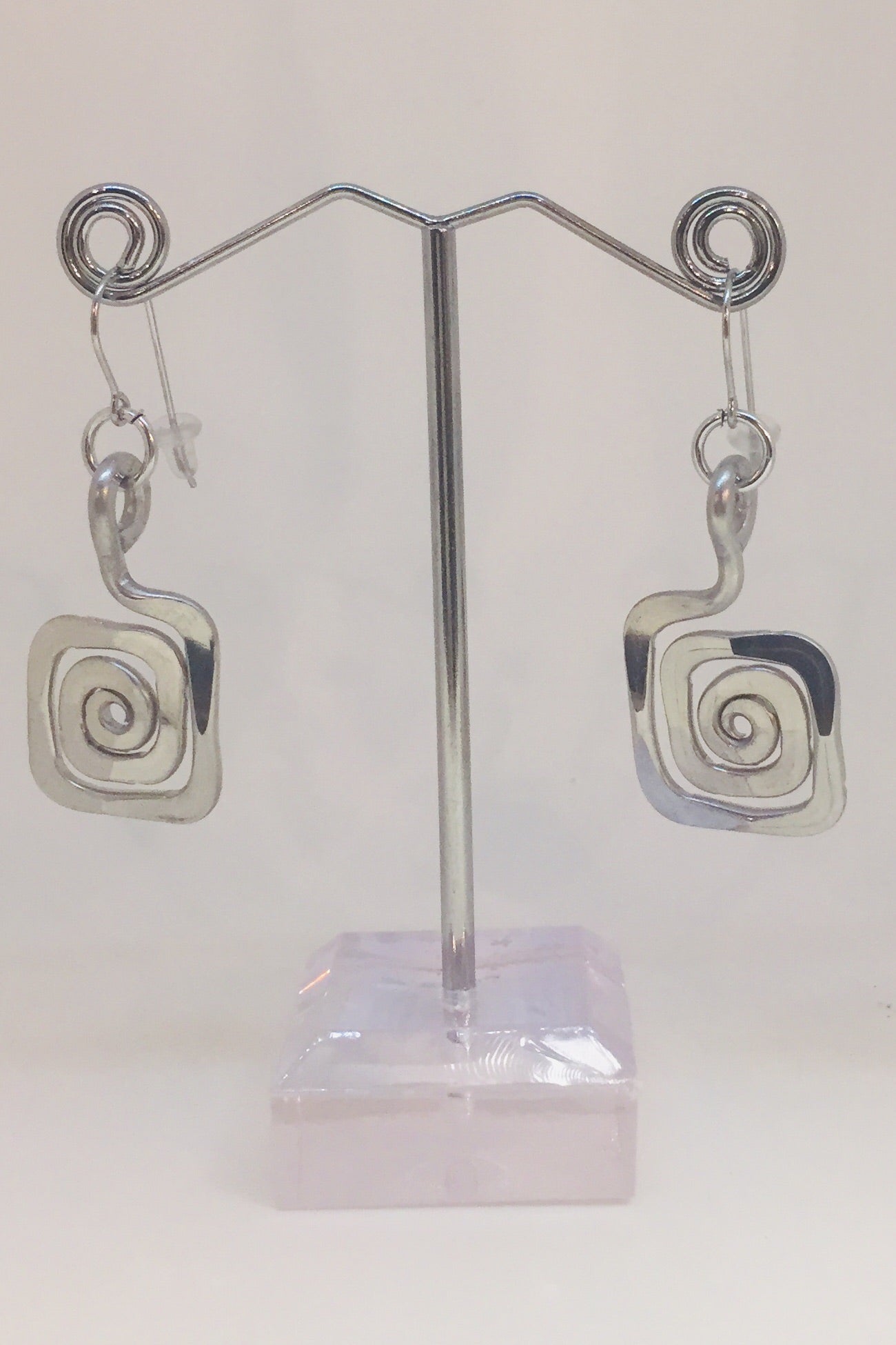 Small Spiral Square Earring