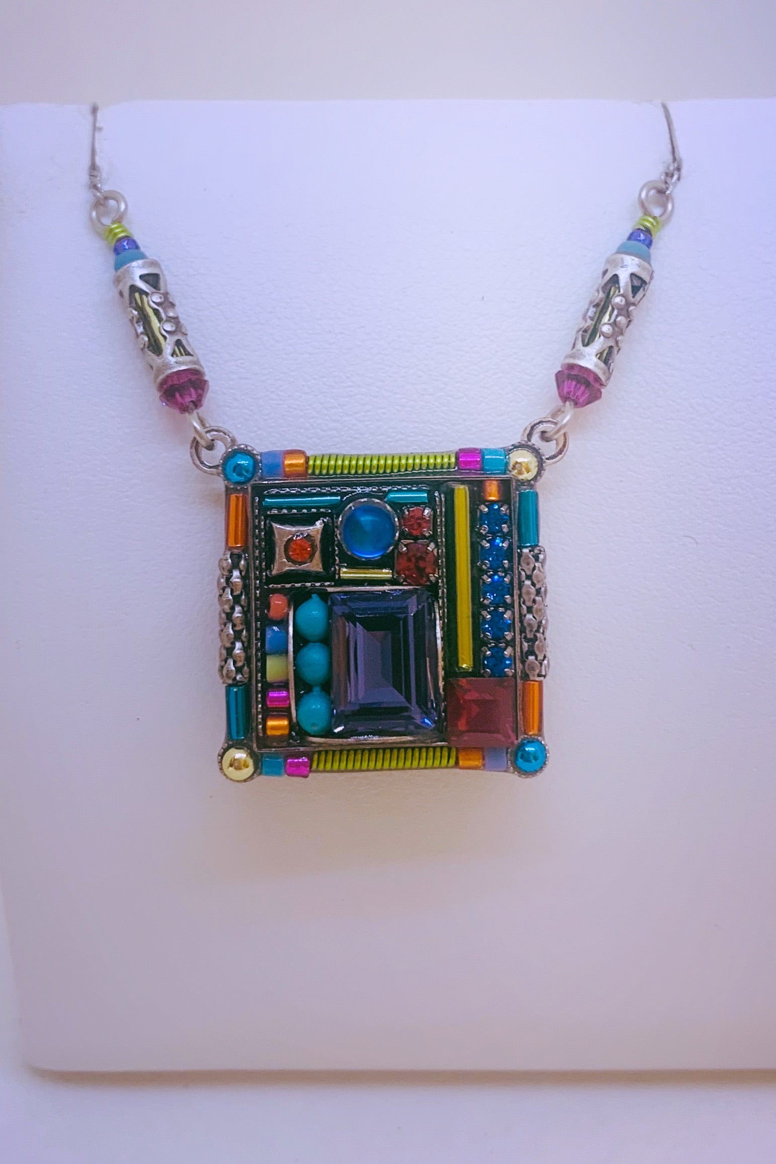 Geometric Square Pendant-Multicolor