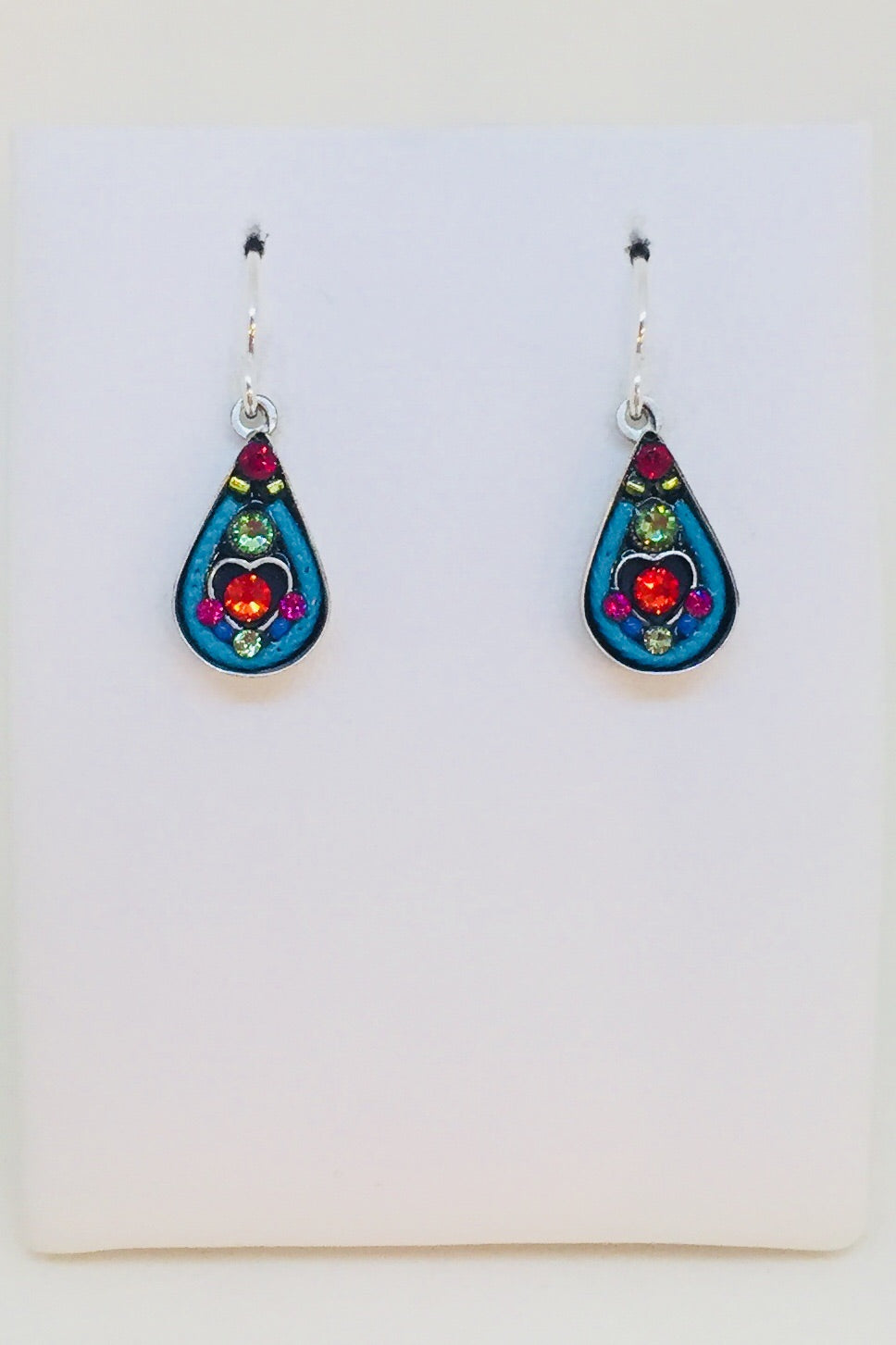 Heart within a Heart Drop Earring-Multi Color