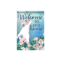 Floral Dog Garden Flag