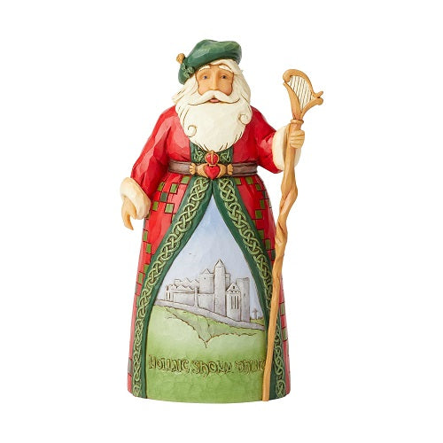 “Celtic Christmas Greetings” Irish Santa Figurine