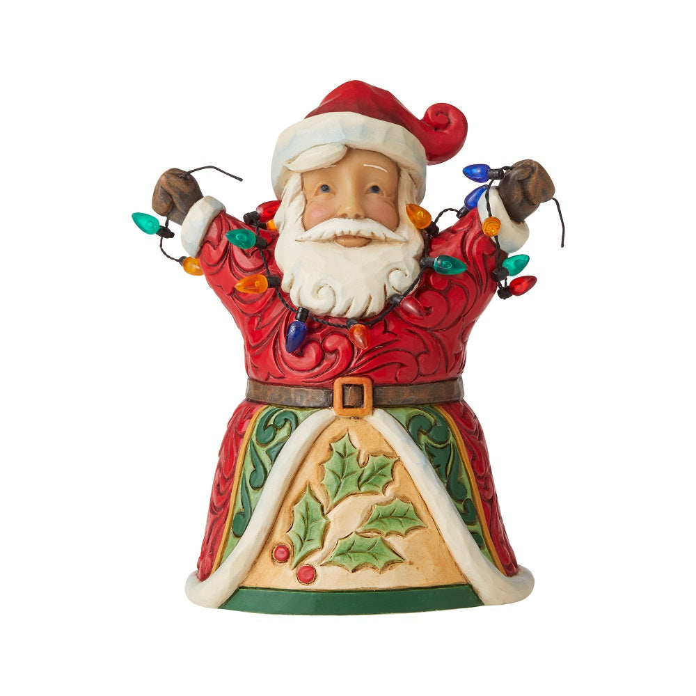 “Lighten Up, It’s Christmas “ Pint Size Santa w/ Lights Figurine