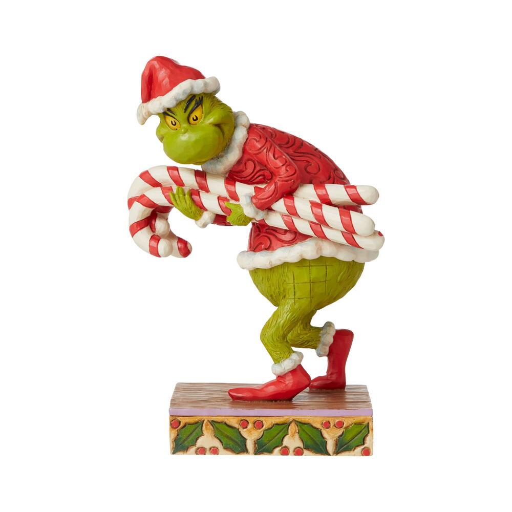 Grinch Stealing Oversized Candy Canes Figurine