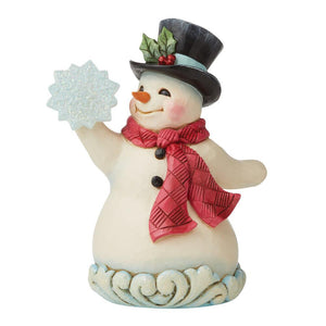 “Winter’s Simple Joys” Snowman Holding Snowflake Figurine