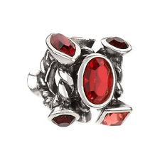 Sterling Silver w Stone - Marquis - Red CZ