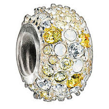Sterling Silver w Stone - Jeweled Kaleidoscope - Yellow Swarovski