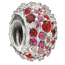Sterling Silver w Stone - Jeweled Kaleidoscope - Red Swarovski