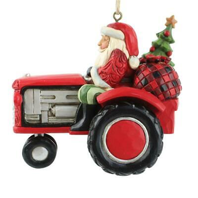 Santa Driving Tractor Ornament