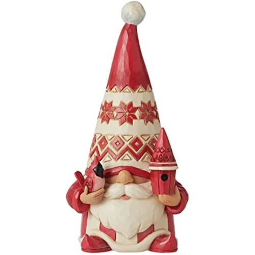 Nordic Noel Gnome with Cardinal Figurine